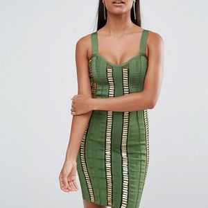 Brand New WOW Couture Bandage Dress with Gold Bars